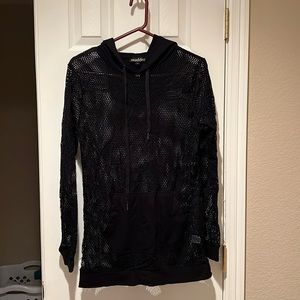 Madden Black 1x Mesh Hooded Top